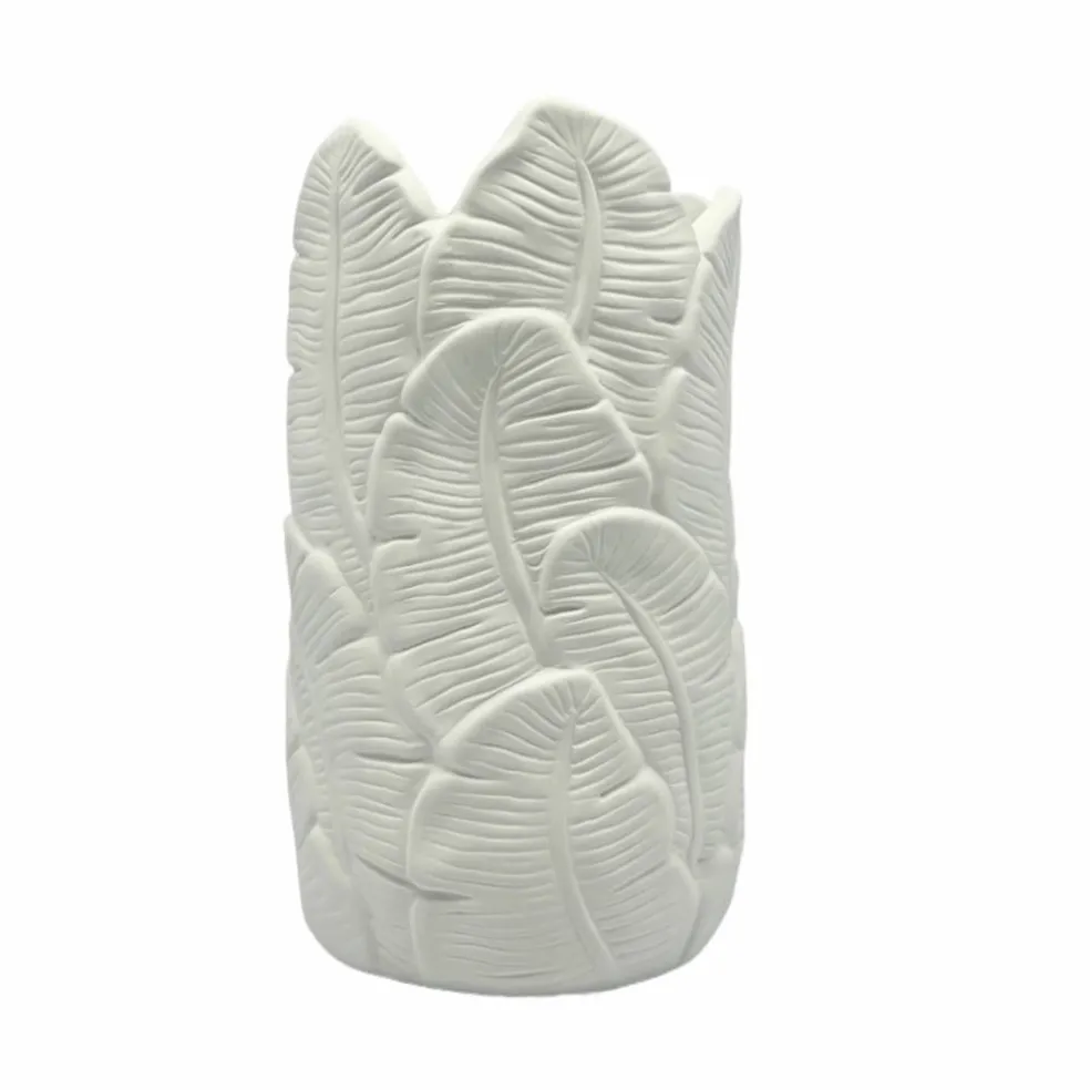 7.5" Tall Embossed Leaf DIY Ceramic Vase by Make Market®