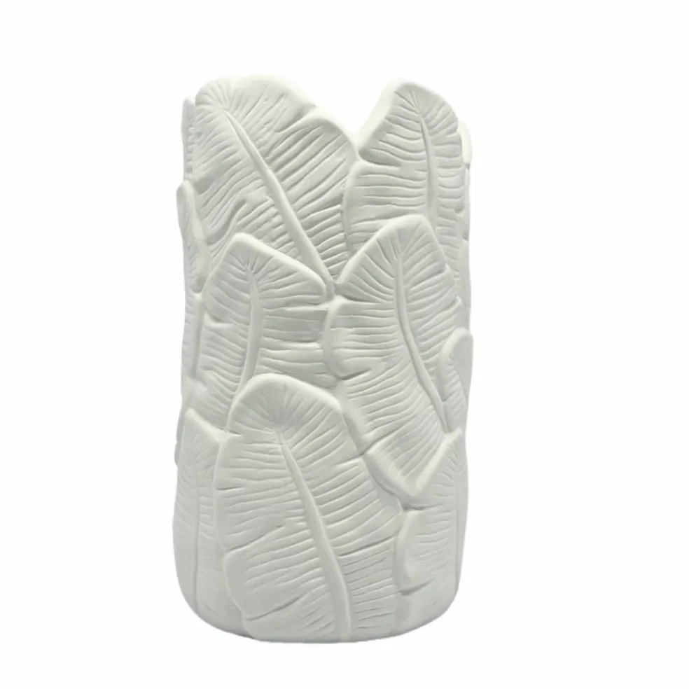 7.5" Tall Embossed Leaf DIY Ceramic Vase by Make Market®