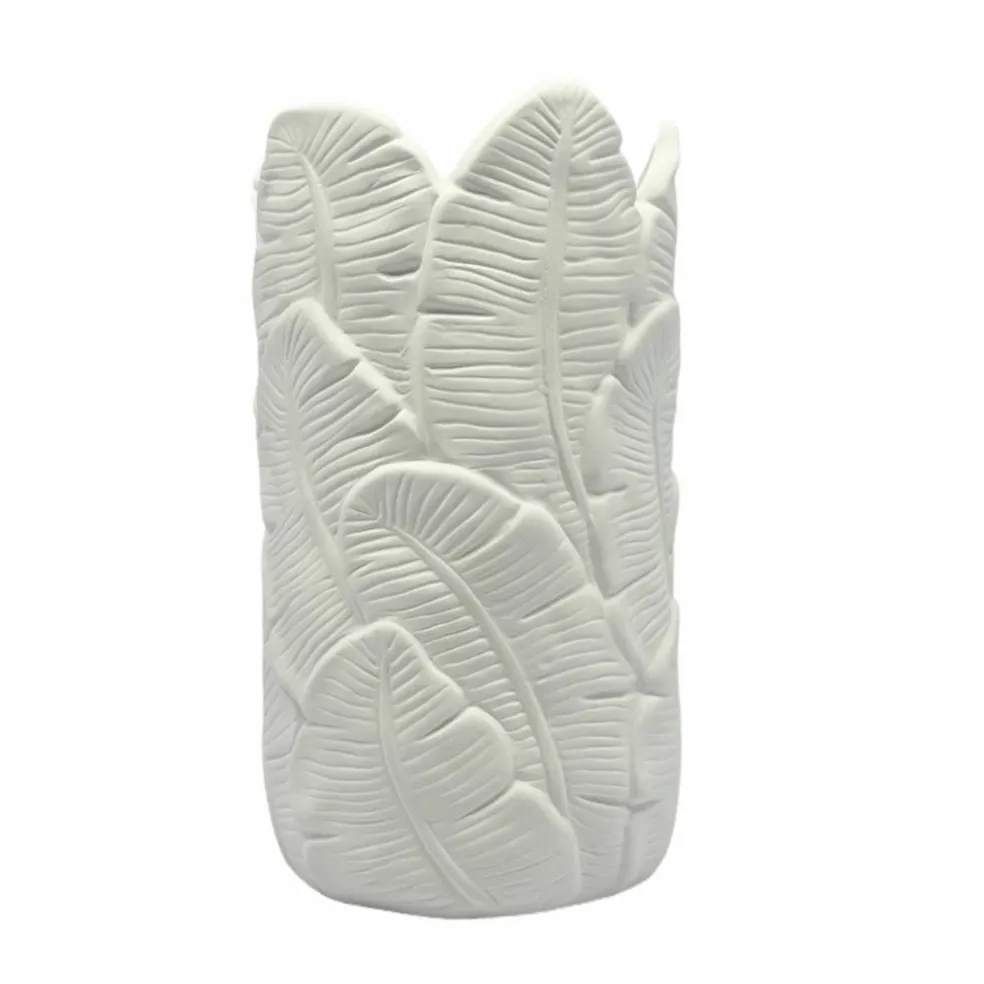 7.5" Tall Embossed Leaf DIY Ceramic Vase by Make Market®
