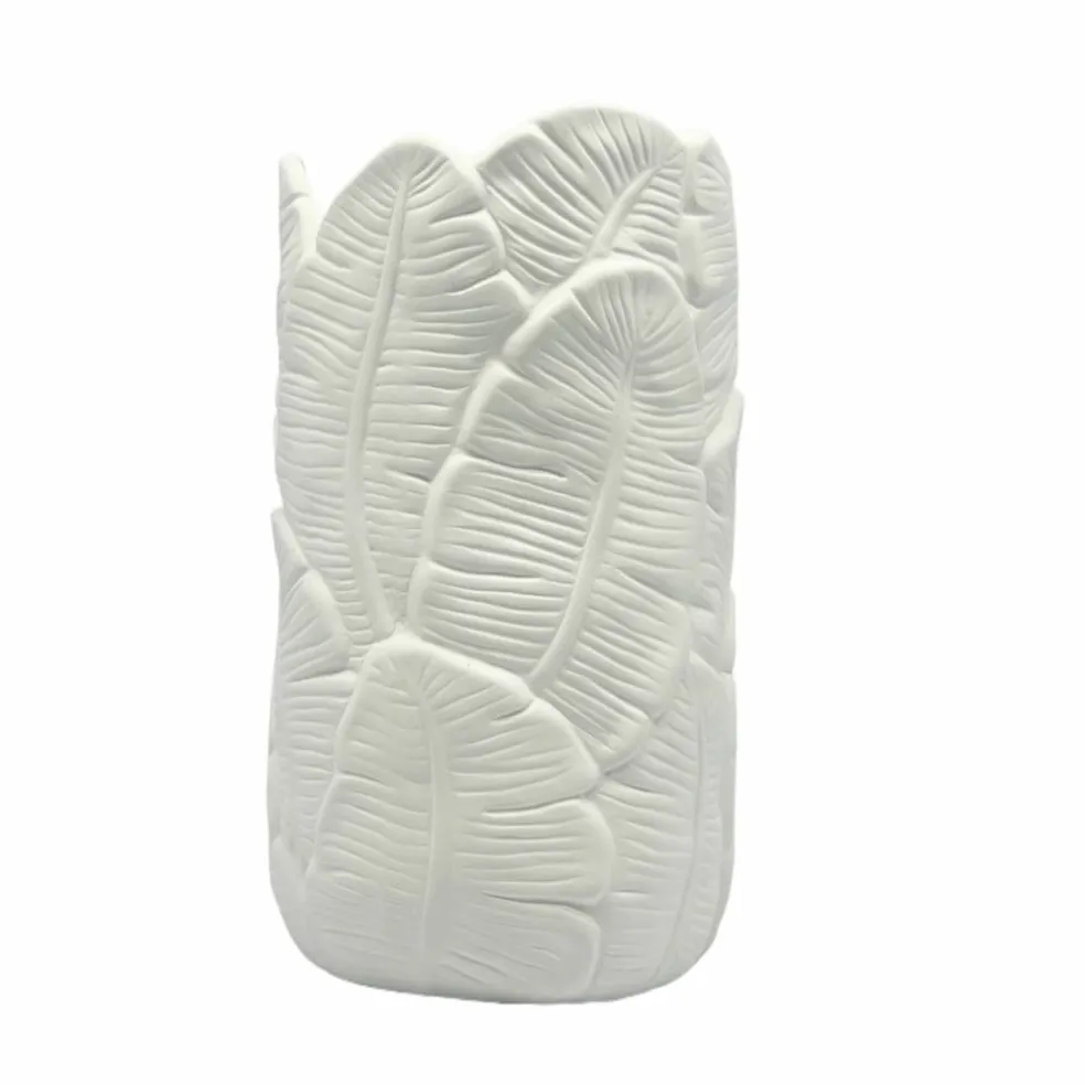 7.5" Tall Embossed Leaf DIY Ceramic Vase by Make Market®