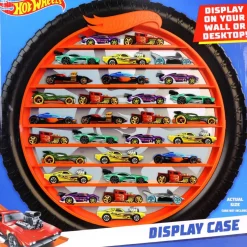 Tara Toy: Hot Wheels: Collectors Display Case - Holds 30 Cars, Wall or Desktop Display, Die-Cast Toy Cars Storage, Wheel With Orange Shelves, Kids 3+