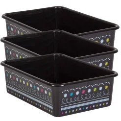Teacher Created Resources® Chalkboard Brights Large Plastic Storage Bin, 3ct.