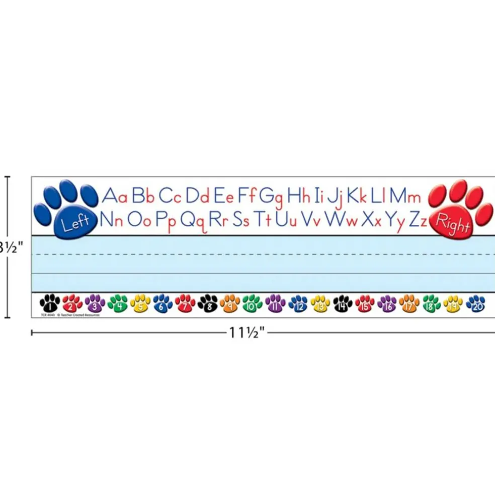 Teacher Created Resources® Colorful Paw Prints Left & Right Alphabet Name Plates, 216ct.