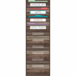 Teacher Created Resources Dark Wood 10 Pocket File Storage Pocket Chart