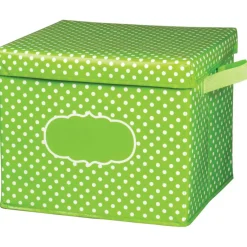 Teacher Created Resources Lime Polka Dots Storage Box