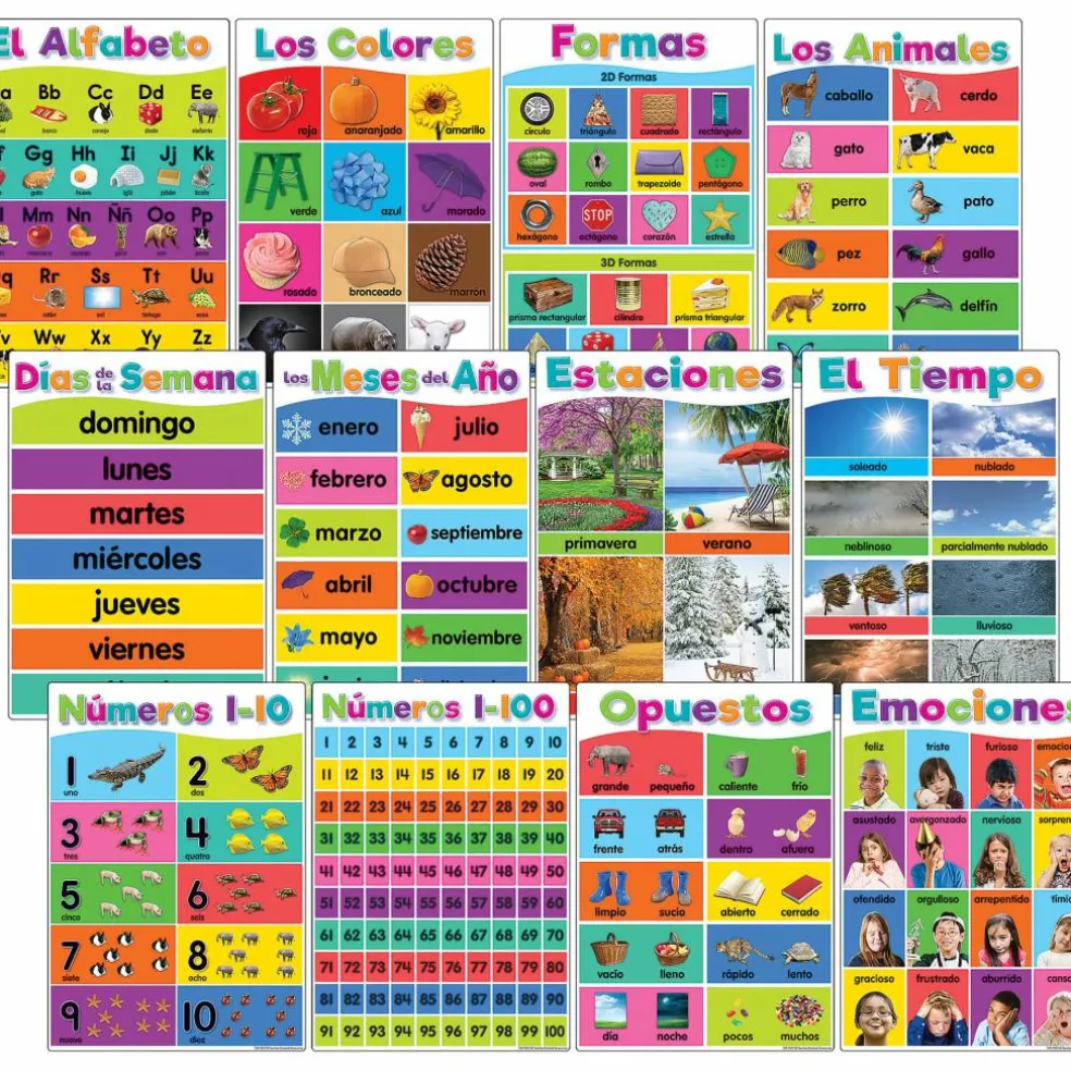 Teacher Created Resources® Spanish Colorful Early Learning Posters Set