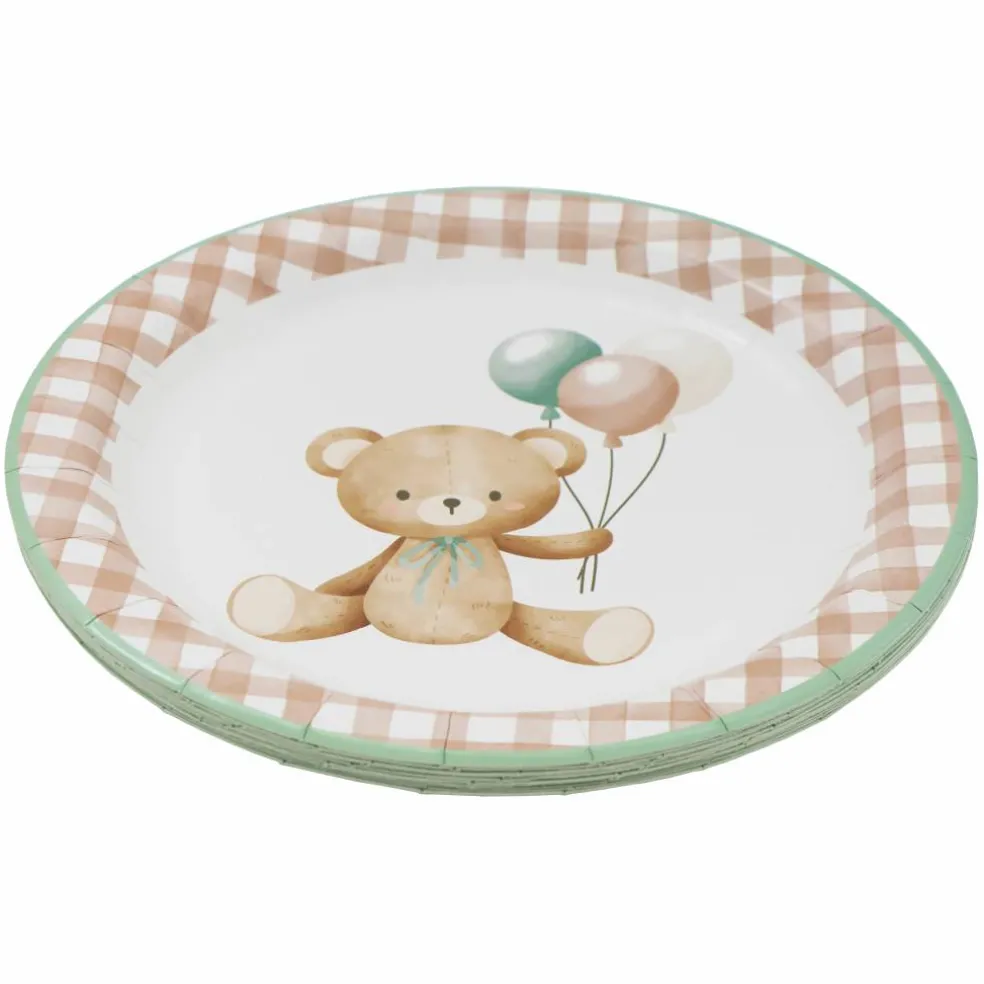9" Teddy Bear & Gingham Dinner Plates, 10ct. by Celebrate It™