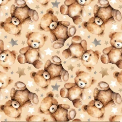 Teddy Bear Stars Anti-Pill Premium Fleece Fabric | By The Yard