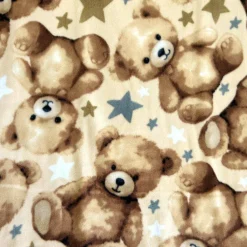 Teddy Bear Stars Anti-Pill Premium Fleece Fabric | By The Yard