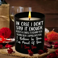 TEEZWONDER Anniversary Wedding, Christmas, Valentines Day, Birthday Gifts for Him, Her, Romantic Gifts for Wife, Girlfriend, Couples Gifts for Boyfriend, Husband, Vanilla Lavender Scented Candle 10oz