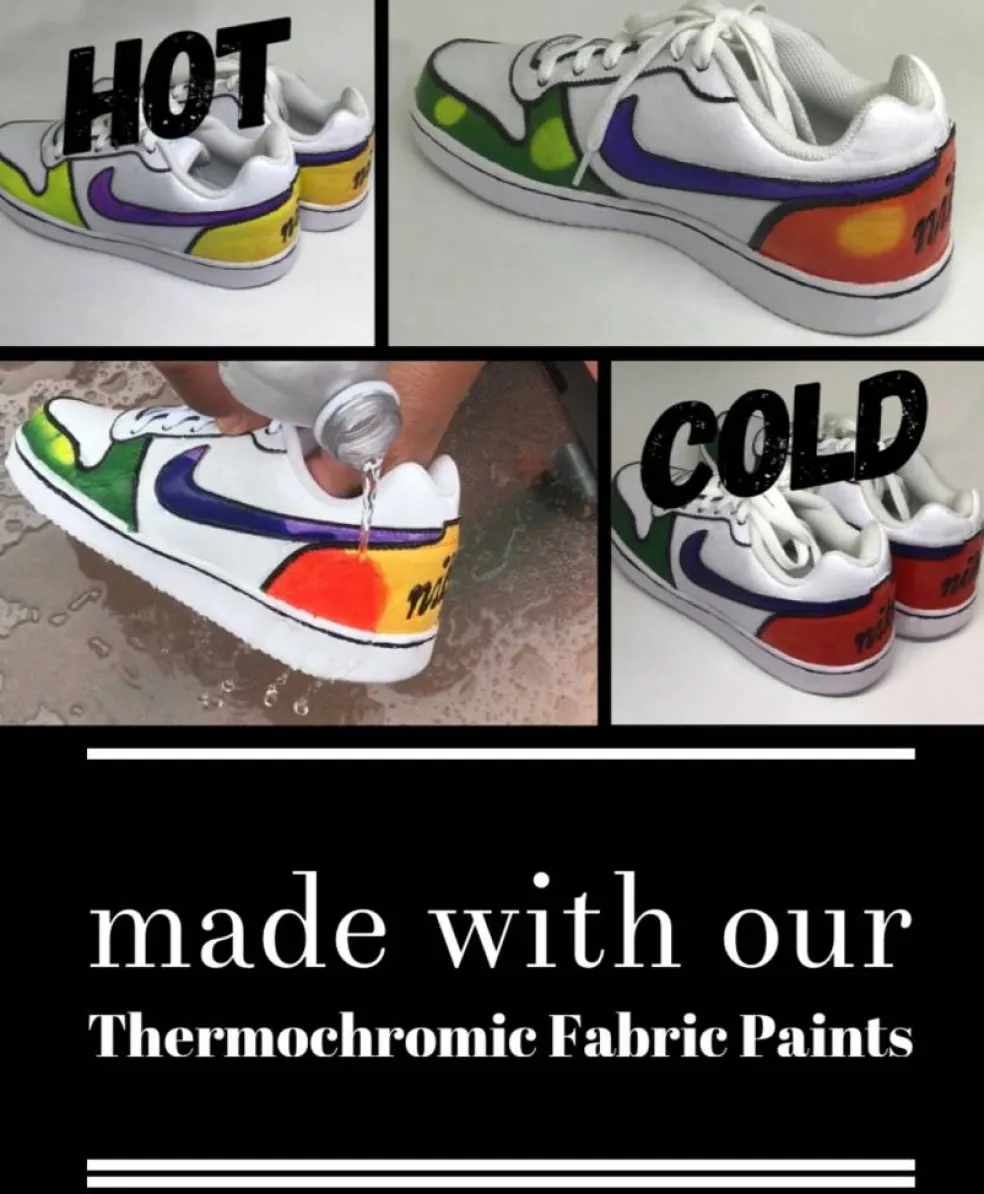 Temperature Activated Body Heat Reactive Color Changing Thermochromic Fabric Paint