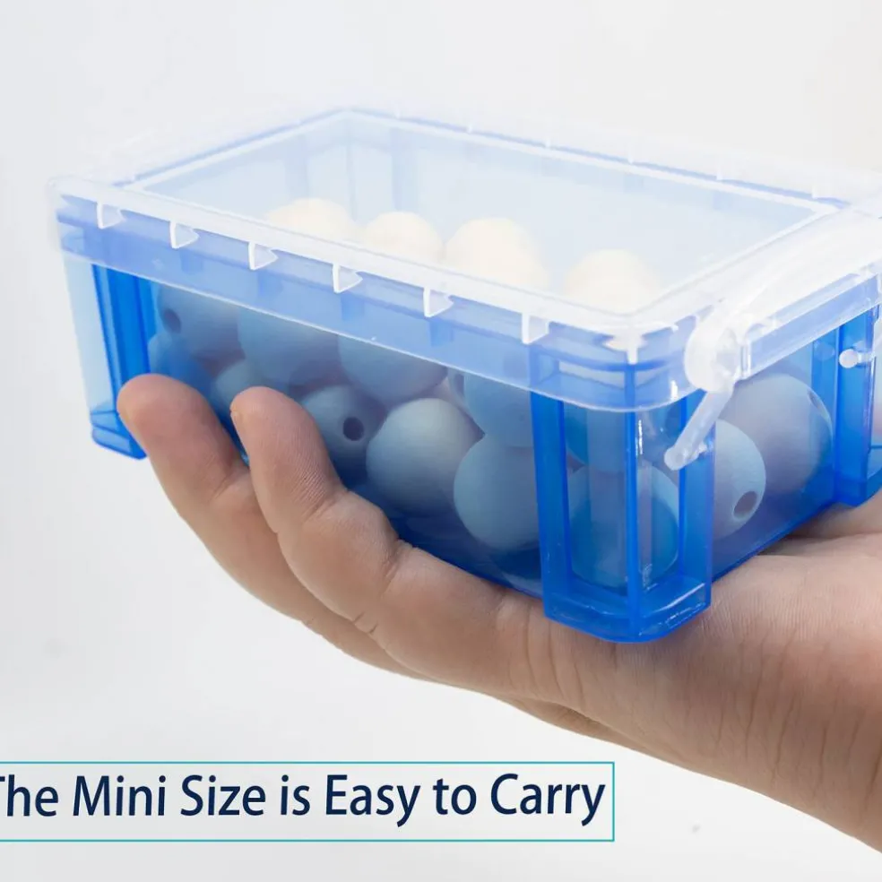 testyu Small Plastic Box, 4.3" X 2.3" X 1.5" Stackable Mini Storage Box with Lid, Clear Organizer Container for Jewelry Beads Small Crafts Items Accessories - 6 Pack