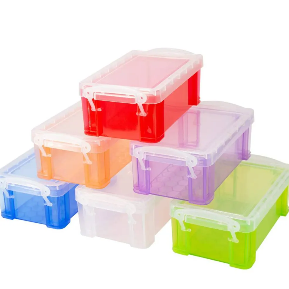 testyu Small Plastic Box, 4.3" X 2.3" X 1.5" Stackable Mini Storage Box with Lid, Clear Organizer Container for Jewelry Beads Small Crafts Items Accessories - 6 Pack