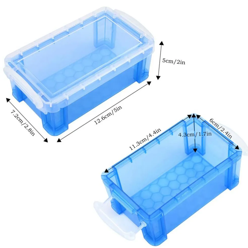 testyu Small Plastic Box, 4.3" X 2.3" X 1.5" Stackable Mini Storage Box with Lid, Clear Organizer Container for Jewelry Beads Small Crafts Items Accessories - 6 Pack