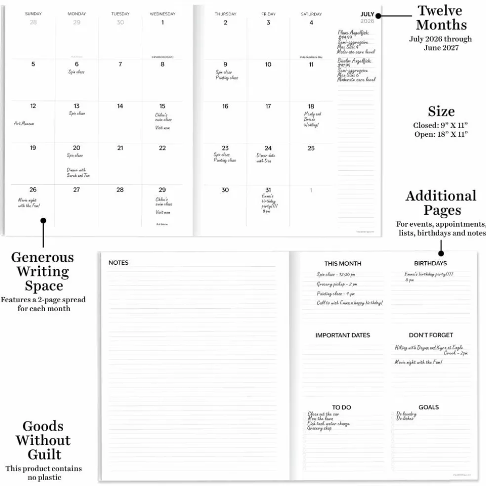 TF Publishing Large 2026-27 Wild Bison Monthly Planner