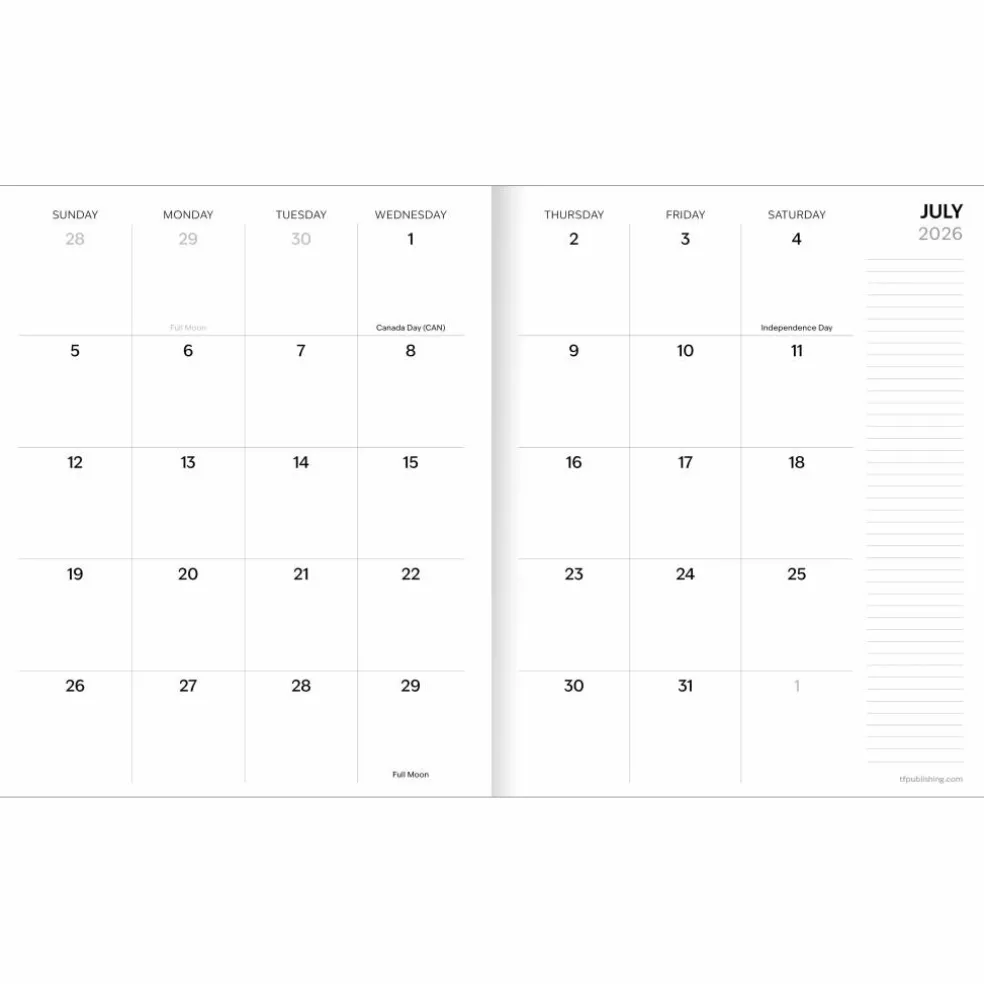 TF Publishing Medium 2026-27 Kraft Dot Monthly Planner