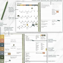 TF Publishing Medium 2026-27 The Rose Garden Weekly Monthly Planner