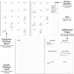 TF Publishing Medium 2026-27 Trailing Blooms Monthly Planner