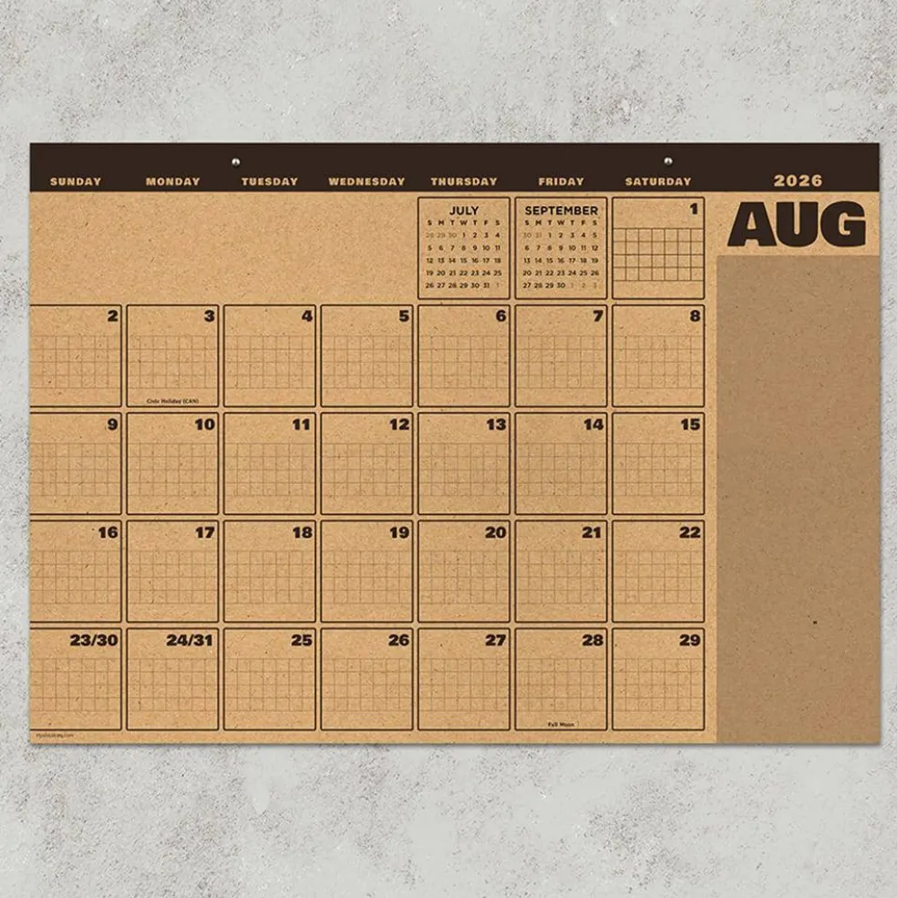 TF Publishing Medium 2026-27 Trail & Timber Desk Pad Monthly Blotter Calendar