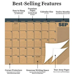 TF Publishing Medium 2026-27 Trail & Timber Desk Pad Monthly Blotter Calendar