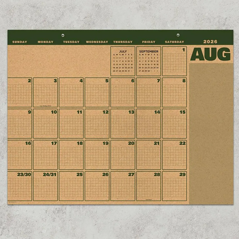 TF Publishing Medium 2026-27 Trail & Timber Desk Pad Monthly Blotter Calendar
