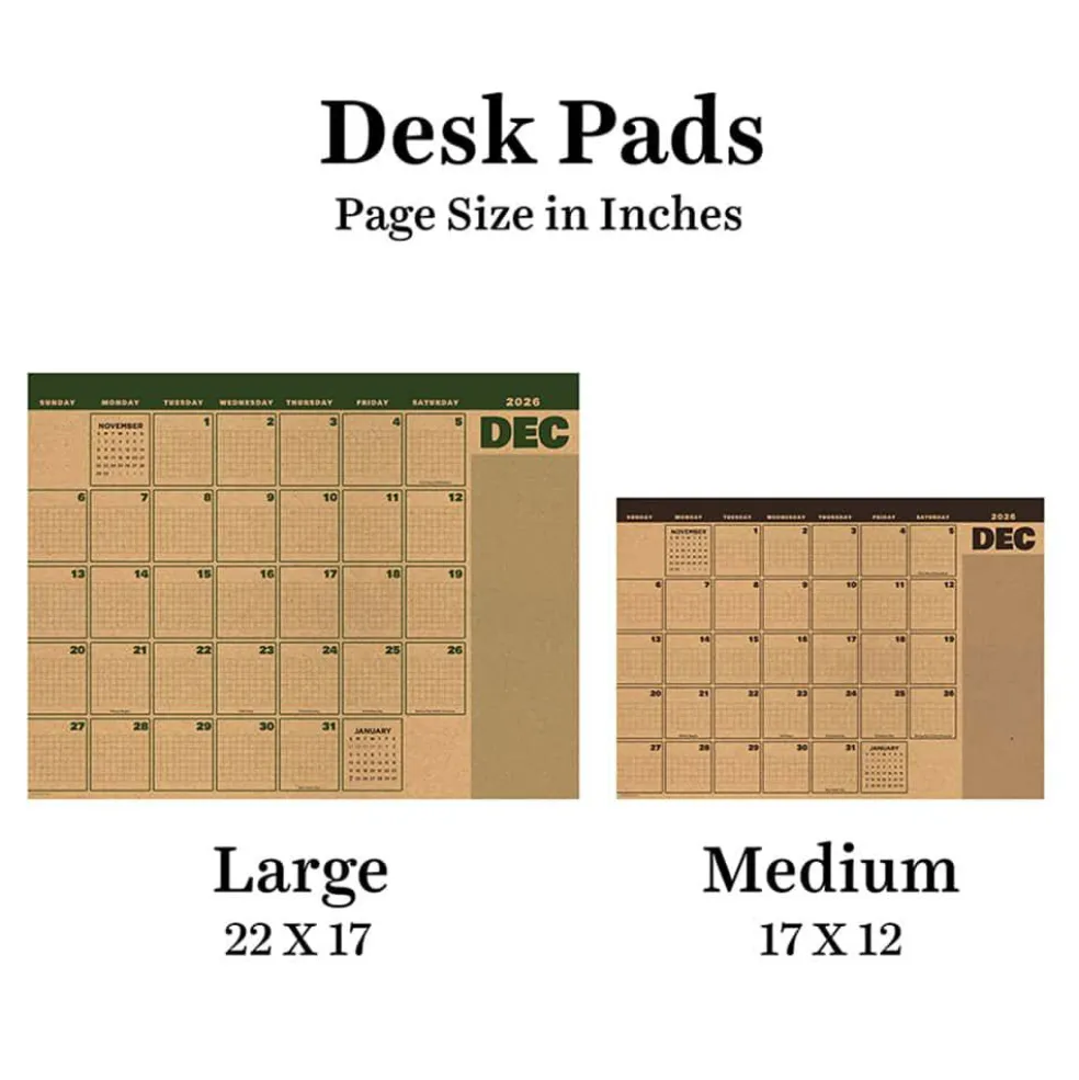 TF Publishing Medium 2026-27 Trail & Timber Desk Pad Monthly Blotter Calendar