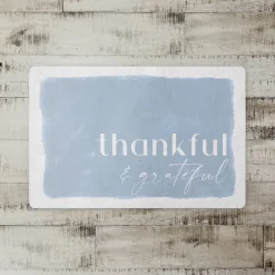 Thankful Grateful Blue Floor Mat