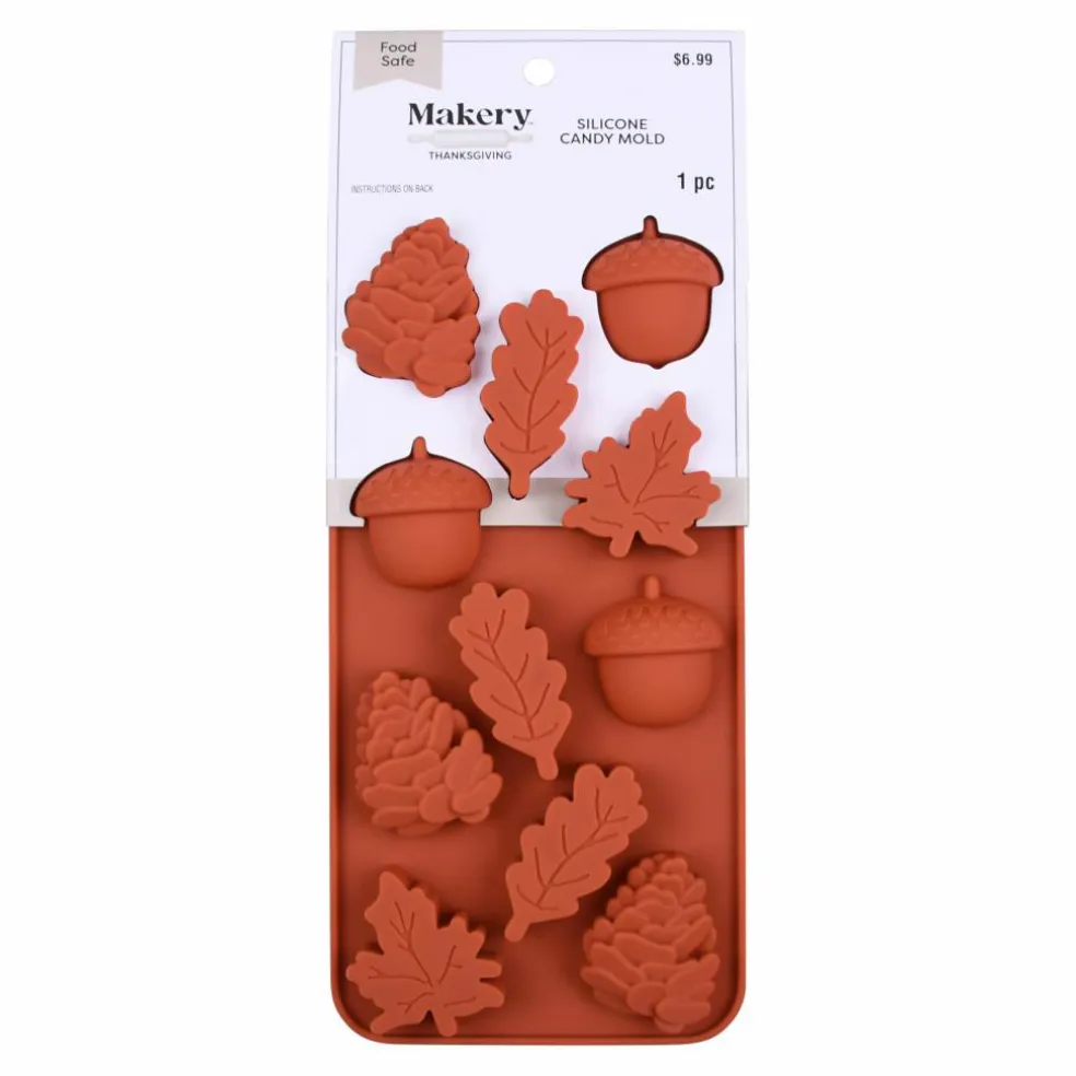 Thanksgiving Acorn & Leaf Silicone Candy Mold by Makery™