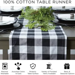 Thanksgiving & Fall Table Decoration Autumn Farmhouse Plaid, Table Runner, 14x72, Orange Plaid