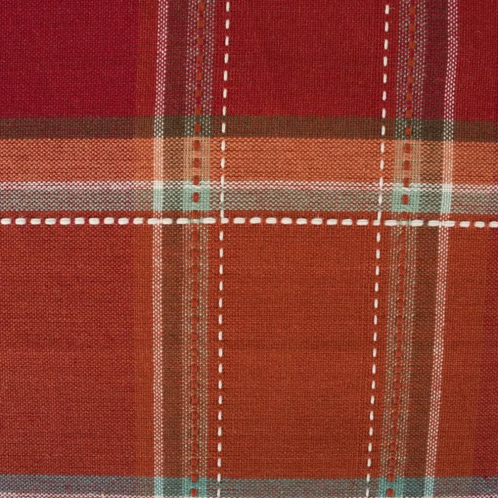 Thanksgiving & Fall Table Decoration Autumn Farmhouse Plaid, Table Runner, 14x72, Orange Plaid