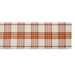 Thanksgiving & Fall Table Decoration Autumn Farmhouse Plaid, Table Runner, 14x108, Pumpkin Spice Orange