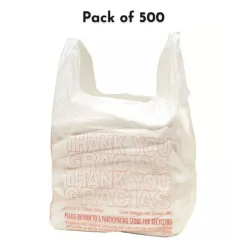 Thank You Plastic Small T-Shirt Carry-Out Bags (7" x 5" x 15") | Raheev®