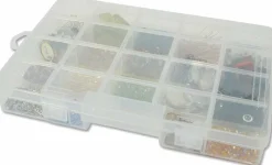 The Beadsmith Keeper Box - Medium Size - 10-3/4 x 7-1/2 inches, Storage Organizer with 20 compartments, Art Supply Organizers for Craft, Jewelry, Nail Art and More