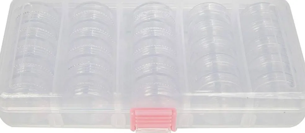 The Beadsmith Personality Case, Clear Plastic Bead Storage Case with 25 Removable and Stackable Jars, includes 5 screw top lids, Organizer Storage for Beads, Snap Lock Case for Jewelry and Crafts