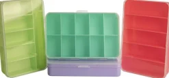 The Beadsmith Personality Case Color-Coded Organizers, 4 Stackable boxes, 22 compartments in total, Stack measures 5.75 x 3.8 x 4.5 inches, jewelry storage organizer, tackle box, nail tip case