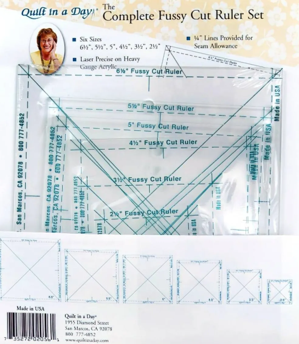 The Complete Fussy Cut Ruler Set by Quilt in a Day