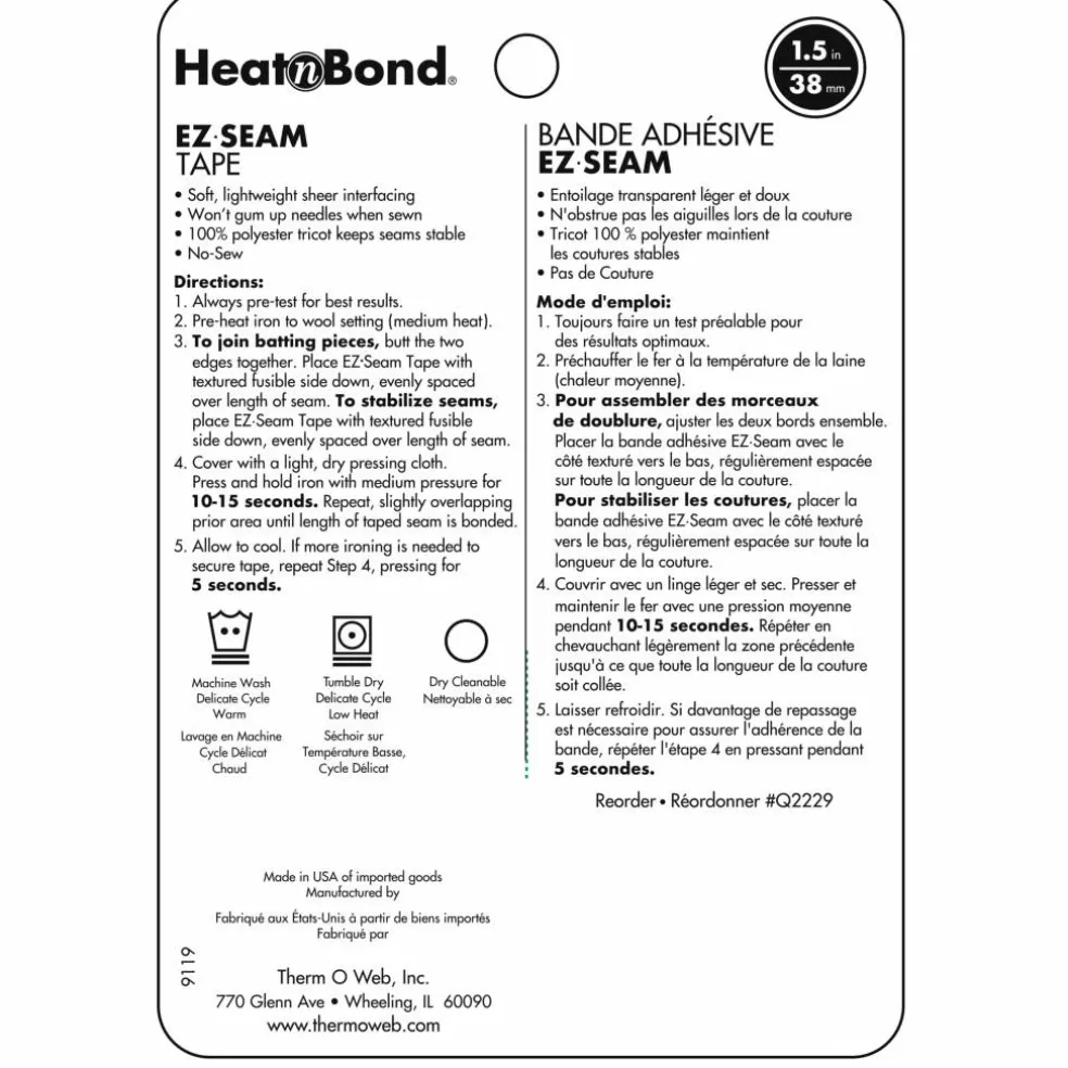 Therm O Web HeatnBond® 1.5" x 15yd. EZ-SEAM Tape