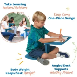 The Surf Portable Lap Desk, Kids Floor Desk, One-Piece Writing Table, Flexible Seating, 10-Pack