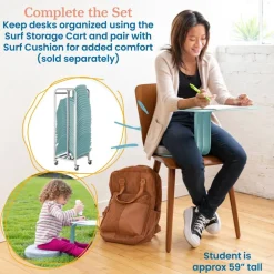 The Surf Portable Lap Desk, Kids Floor Desk, One-Piece Writing Table, Flexible Seating, 10-Pack