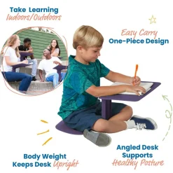 The Surf Portable Lap Desk, Kids Floor Desk, One-Piece Writing Table, Flexible Seating, 10-Pack