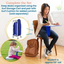 The Surf Portable Lap Desk, Kids Floor Desk, One-Piece Writing Table, Flexible Seating, 10-Pack