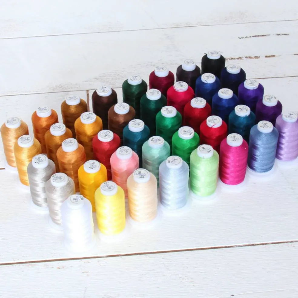 Threadart Polyester Embroidery Machine Thread Sets | 500M Spools 40wt | For Brother Babylock Janome Singer Pfaff Bernina Machines - 7 Sets Available Up to 160