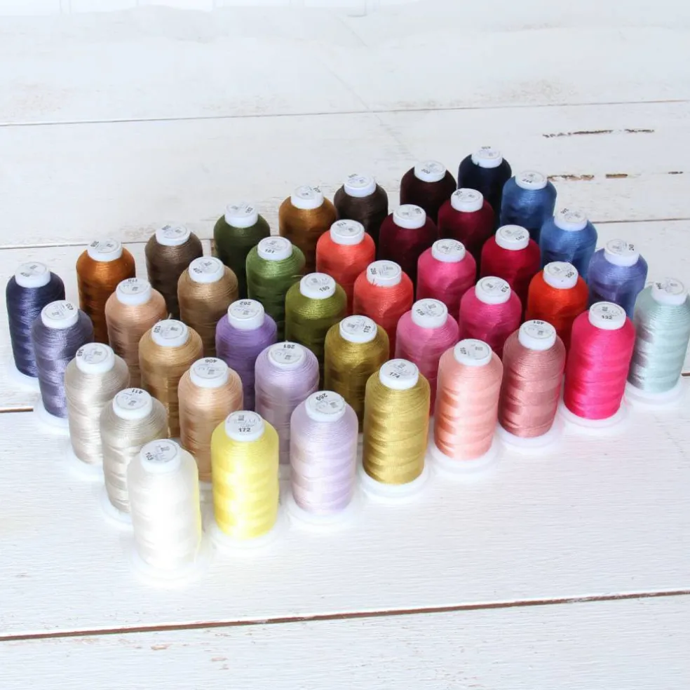 Threadart Polyester Embroidery Machine Thread Sets | 500M Spools 40wt | For Brother Babylock Janome Singer Pfaff Bernina Machines - 7 Sets Available Up to 160