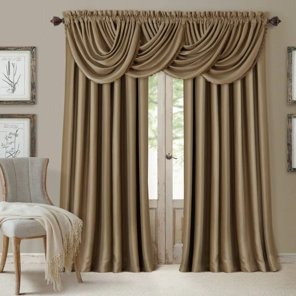 Threadmade All Seasons Blackout Window Curtain, Taupe - 52"W x 84"L