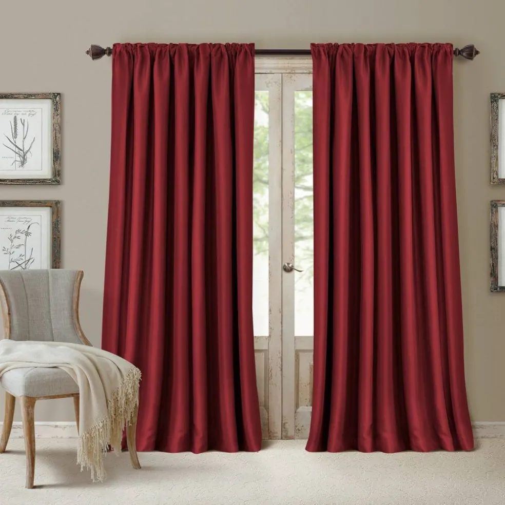 Threadmade All Seasons Blackout Window Curtain, Taupe - 52"W x 84"L