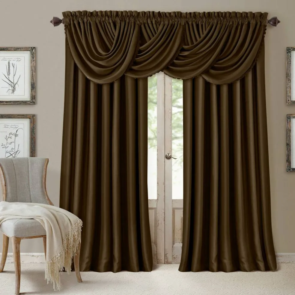 Threadmade All Seasons Blackout Window Curtain, Taupe - 52"W x 84"L