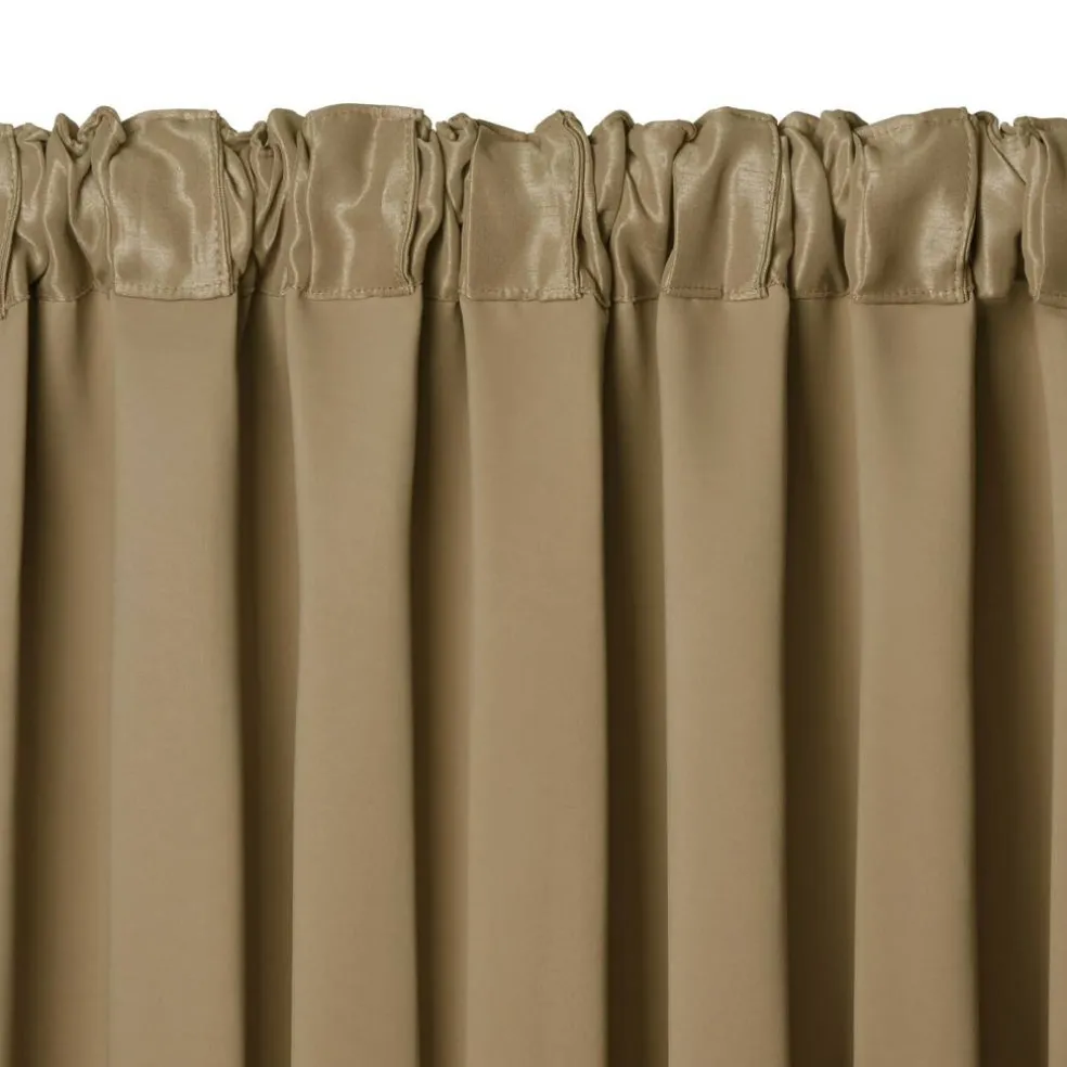Threadmade All Seasons Blackout Window Curtain, Taupe - 52"W x 84"L