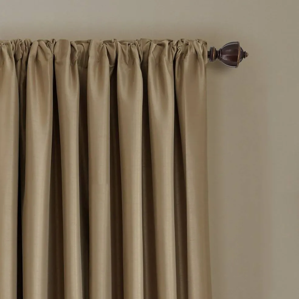 Threadmade All Seasons Blackout Window Curtain, Taupe - 52"W x 84"L