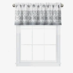 Threadmade Amani Tile Kitchen Valance, Ivory - 60