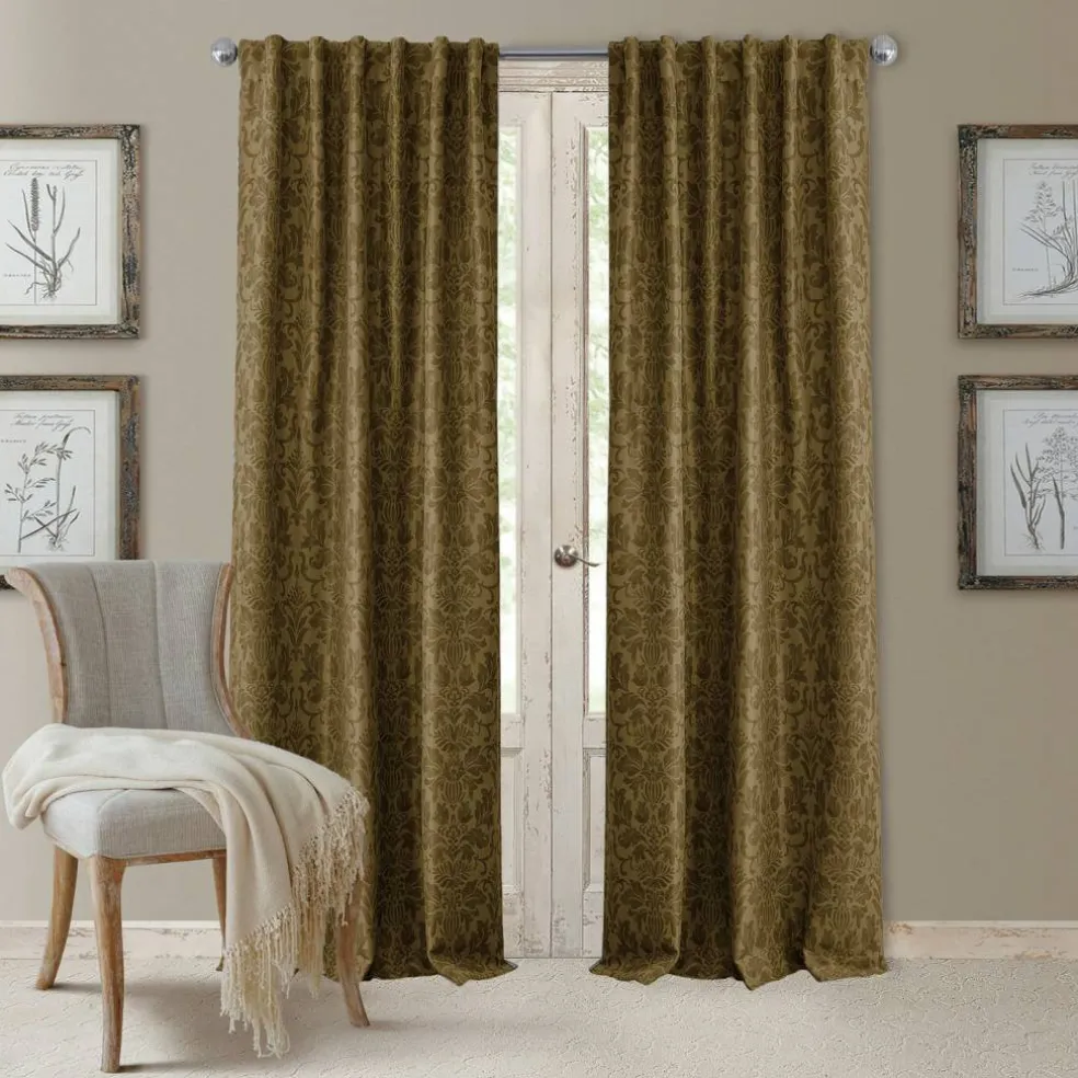 Threadmade Antonia Blackout Window Curtain, Taupe - 52"W x 84"L